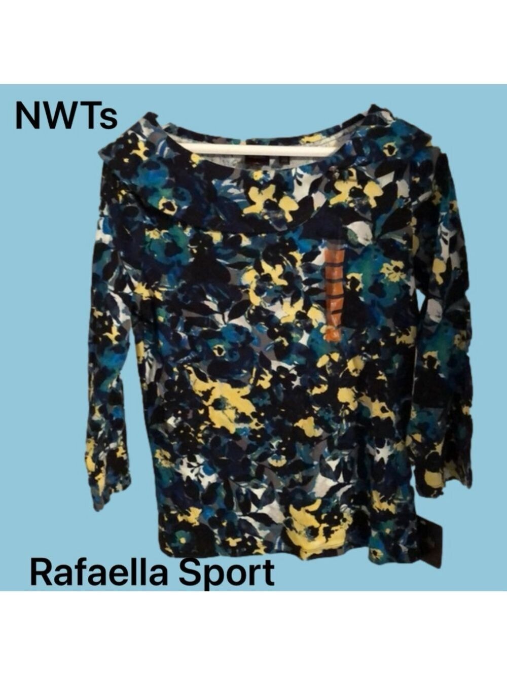 NWT Colorful Rafaella 100% Cotton blouse (M)